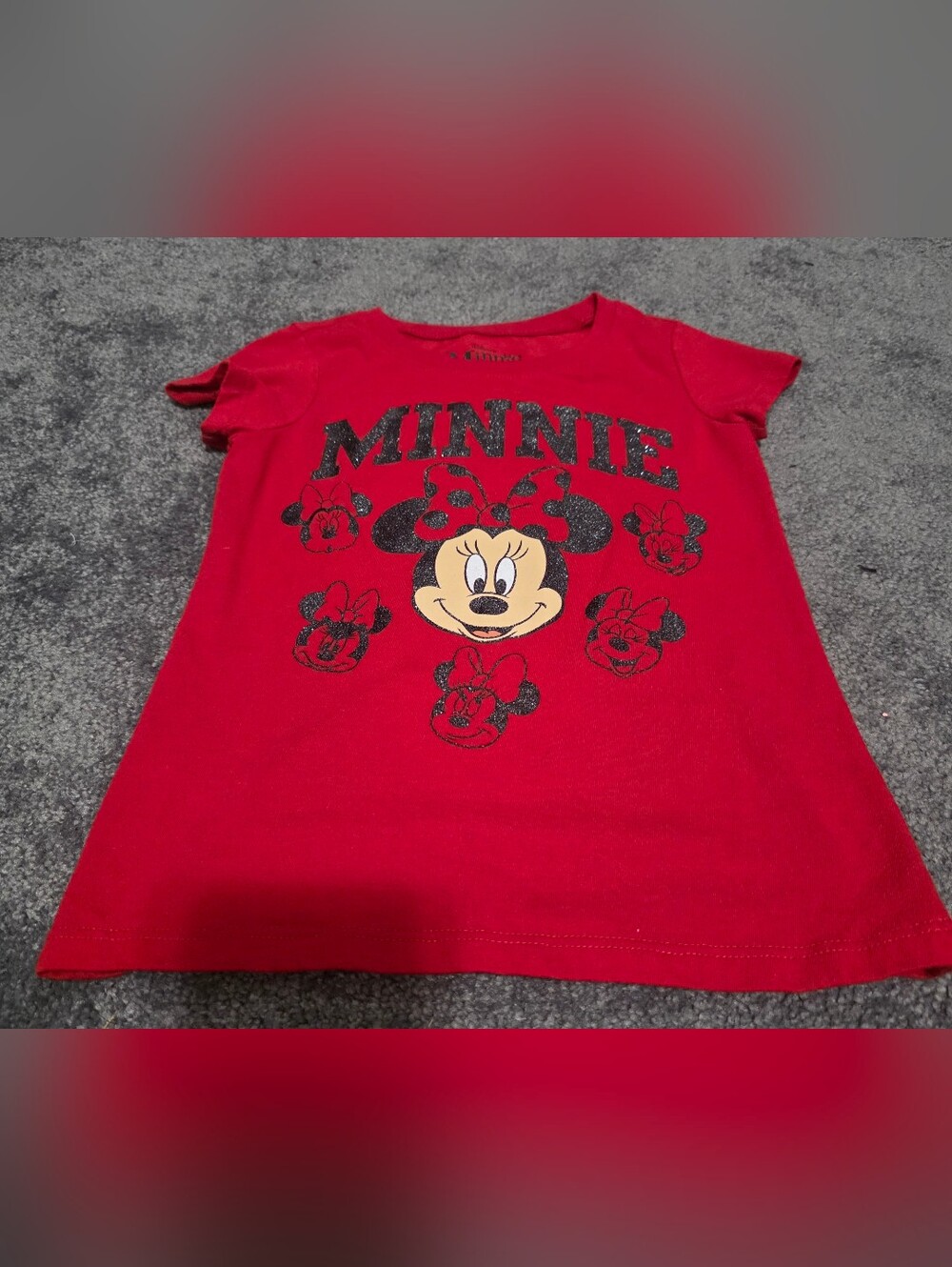 Disney Minnie Mouse Red Graphic Short Sleeve Tee Size 4/5